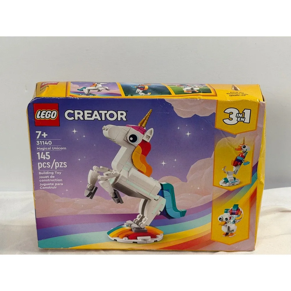 LEGO Creator 31140 Magical Unicorn 3-in-1 Building Set Seahorse Peacock 145 Pcs